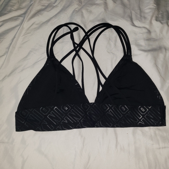 PINK Black Sport top with designed crossed back cut out - Picture 5 of 5